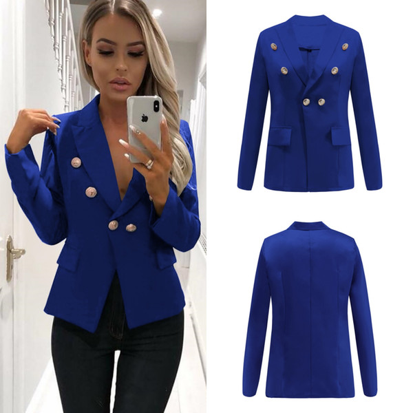 Outerwear Workwear Feminino Cardigan Work Office Blazers New Fashion Women Blazers Buttons OL Business Suits Outfit Top