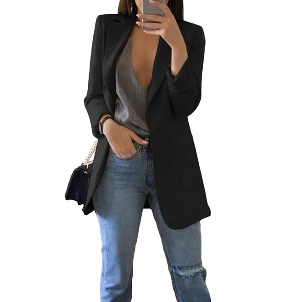 Blazer jacket women suit European style 2019 spring profession work style suit women's blazers long sleeve outwear blazer