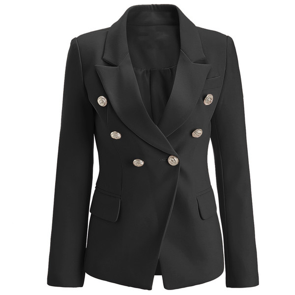 BNWT Top Quality Original Design Women's Branded Ladies Double-Breasted Slim Jacket Metal Buckles Blazer Outwear Coat White/Black/Pink
