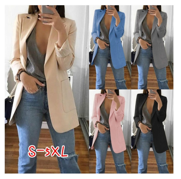 2019 Europe and the United States hot sale explosions fashion lapel Slim cardigan temperament suit jacket female