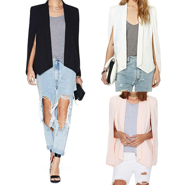 Hot Fashion Casual Woman's Blazers Female Sleeve Cape Suit Workwear Jacket Unique Design 3 Free Shipping