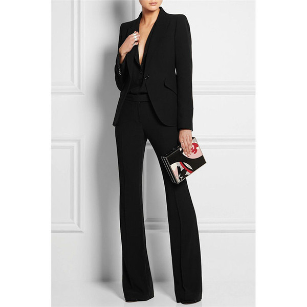 New Black Women Business Suits Formal Office Suits Work Blazer Women Tuxedo Suit Casual Wear B230