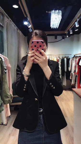 The new style of autumn and winter, exquisite bead needles embroidery, one button fashion fashion suit.