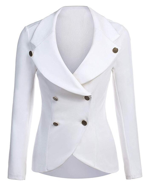 2018 New Spring Autumn Slim Long sleeve women jacket business office work wear blazer fashion EleDouble Breasted blazer