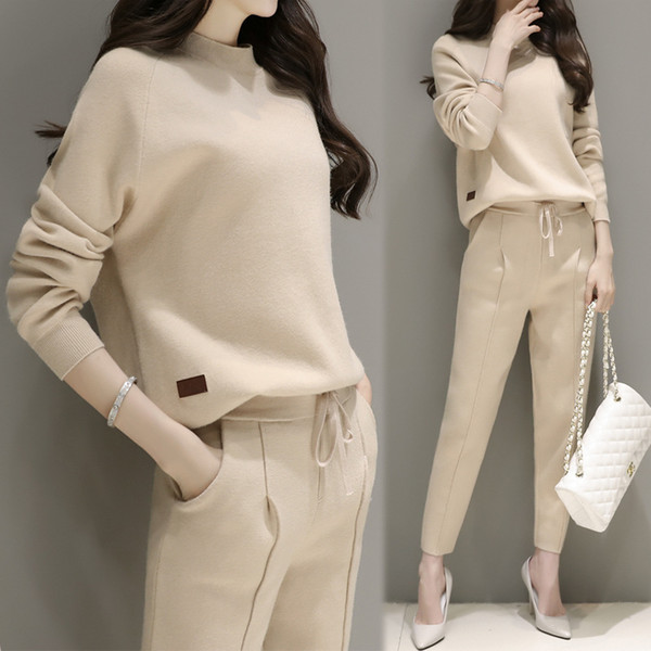 Fashion Fall Spring Women 2 Pieces Set Long Sleeve Tops And Pencil Trousers Casual Female Pants Suit Lady Streetwear Size S-2XL8