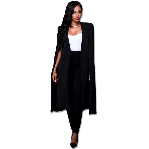 Fashion style autumn new personality long cloak women suit jacket