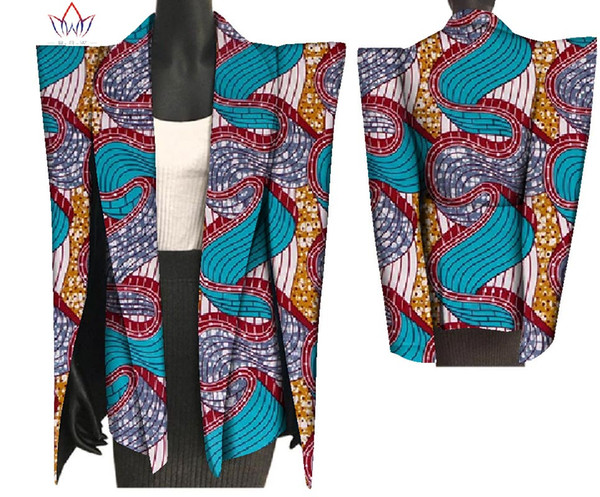 2018 New African Print Wax Coat Dashiki Blazer Plus Size 6xl Africa Style Clothing for Women Crop Top Casual Coat WY3199