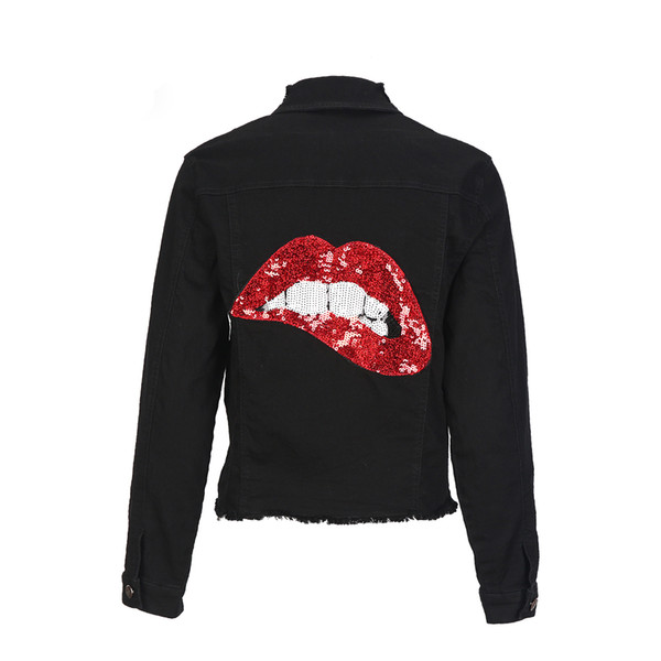 2017 New Fashion Denim Coats Women Long Sleeve Turn-down Collar Female Short Outwear Street Slim Black Casual Coats