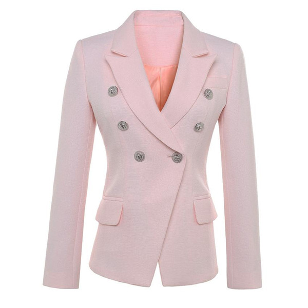 HIGH QUALITY New Fashion Runway Designer Blazer Jacket Women's Lion Buttons Double Breasted Blazer Jacket S-XXL