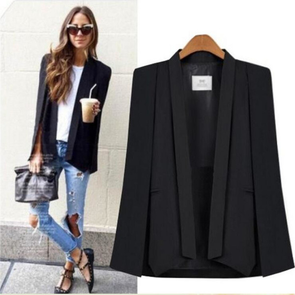 Long Sleeve Capes And Ponchoes Coat For Women Cloak Blazer Cape Autumn Fashion British Style Office Jacket Suit