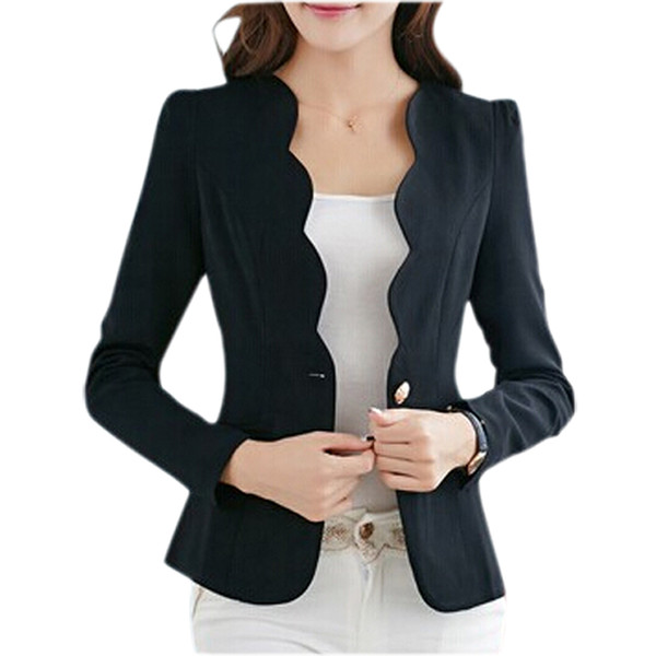 New Hot Stylish Comfortable Women's Blazers Candy Color Suit Office Ladies Button Blazer Elegant Slim All Matched Solid Blazer L18101301