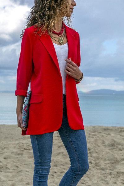Hot Business Women Blazers Patchwork Pure Color Long Sleeve Lapel Neck Blazers Female Clothing New Arrival