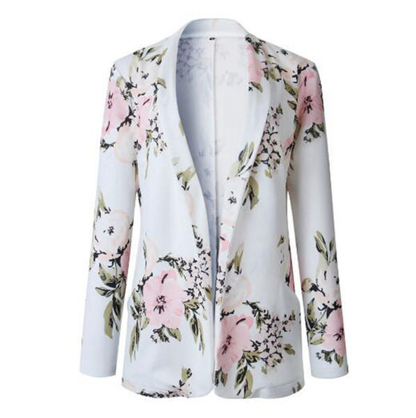 Women spring and autumn boutique han version of the new trend of slimming personality printed long-sleeve blazer jacket / S-XL