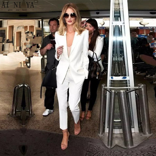 CUSTOM white trouser suit womens business suits ladies winter formal suits female office uniform work suits womens tuxedo