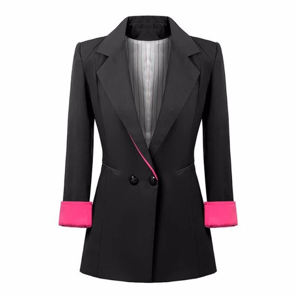 suit color matching two buckles slim women's small suit blazer
