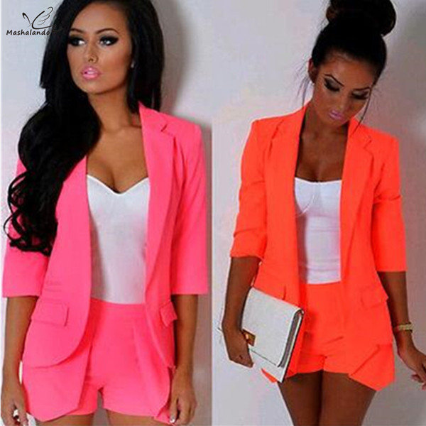 2018 Autumn Womens Ladies Candy Color Stylish Casual Slim Suit Jacket Blazer Top Outwear Women Clothing