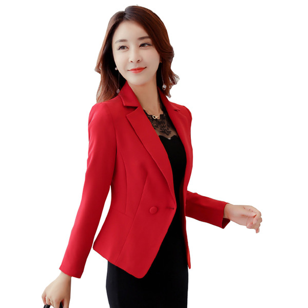 Ladies Blazers and Coats Plus Size Office Wear Work Long Sleeve Black Red Small Suit Bodycon Blazer Jackets Women Coat Female