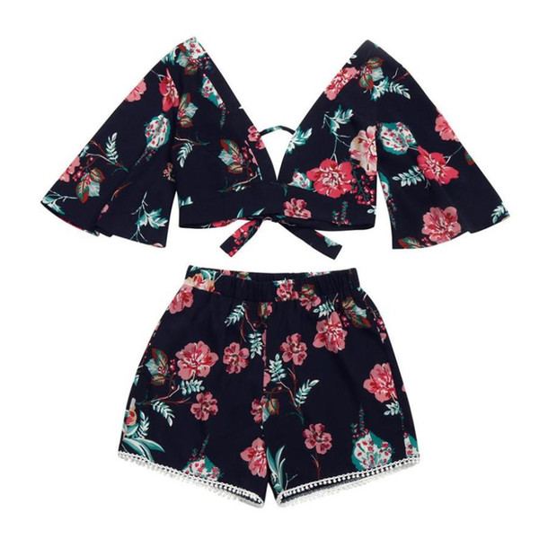 Casual 2 Two Piece Set Women Sunflower Print Summer Off the Shoulder Crop Top Shorts Zipper 2018 Beachwear Women Set
