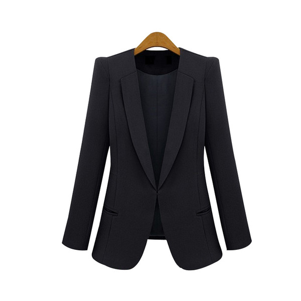 New Spring Autumn Women Slim Blazer Coat Fashion Casual Jacket Long Sleeve Suit Blazers Work Wear QL Sale