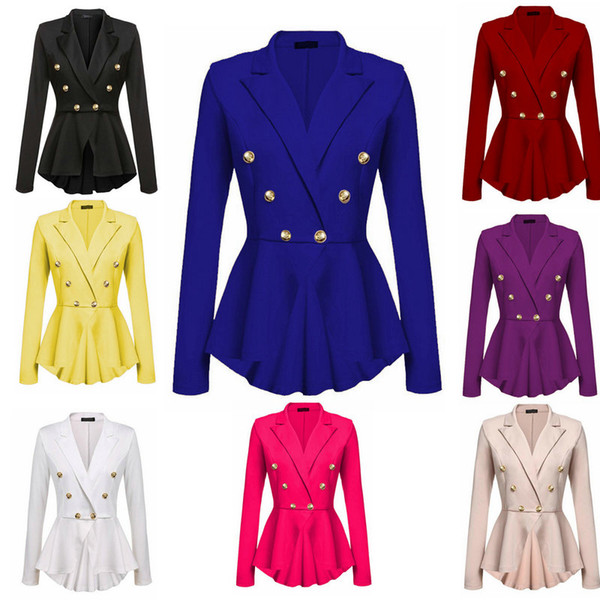 Hot New Women's Blazer Suit Double Breasted Slim Business Suit Fashion Elegant Ladies Formal Work Casual Coat S M L Xl 2XL