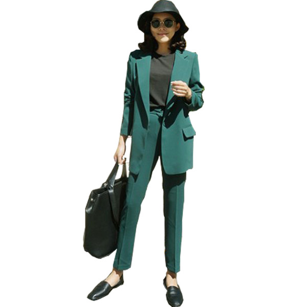 2018 office OL business suit suit ladies spring and autumn fashion new loose casual jacket nine / pants two piece set