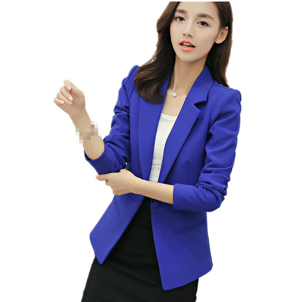 B2546 2018 spring and autumn new style women's fashion simple long sleeve coat Blazers short style cheap wholesale