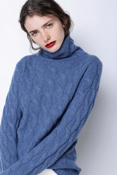 New fashion women's padded pullover sweater high-collar high quality cashmere sweater wool knitted base sweater