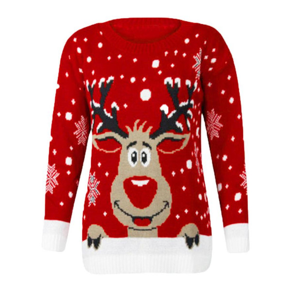 Autumn Winter Christmas sweater Women Christmas Deer Warm Knitted Long Sleeve Sweater Jumper Tops pullovers femme mujer invierno