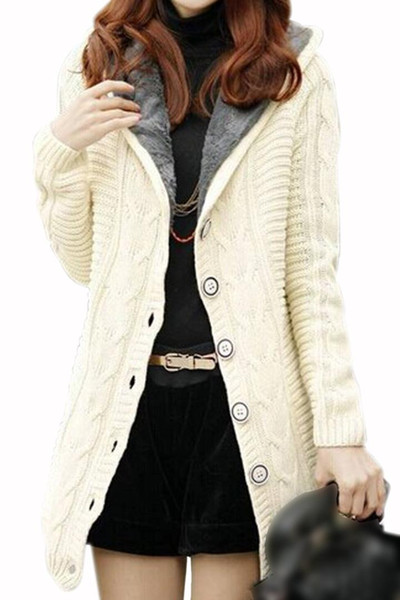 Fashion Winter Womens Cardigan Knit Mid-long Sweaters Jacket Beige Khaki Bean Green Blue Red