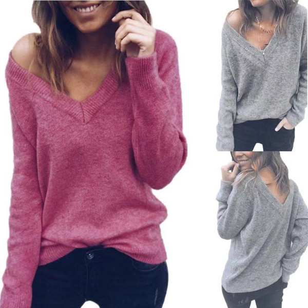 5 Color 5 Sizes T Shirt Womens Clothing Korean 90s Casual Fashion Female V-neck Full Sleeve Solid New Design Kawaii