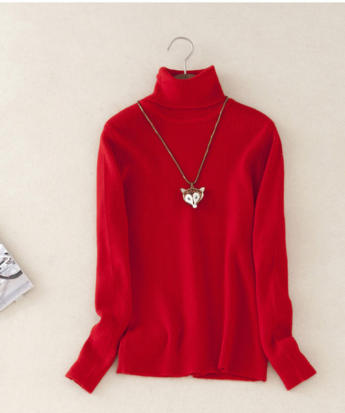 2016 New Fashion Sweaters Autumn Winter Women Sweaters and Pullovers Pure Color Long-sleeve Turtleneck Basic Cashmere Sweater