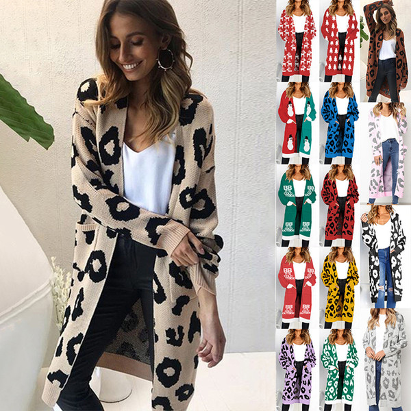 16 colors NEW Women's long-sleeved autumn/winter warm sweater knitted cardigan 2018 fashionable loose sweater jacket