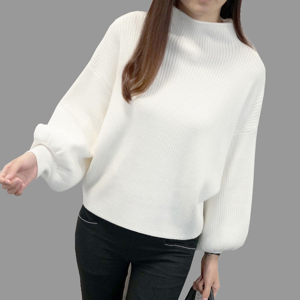 2017 New Winter Women Sweaters Fashion Turtleneck Batwing Sleeve Pullovers Loose Knitted Sweaters Female Jumper Tops