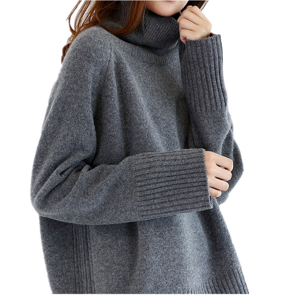 2017 Double thickening loose turtleneck cashmere sweater female sweater cashmere pullover sweater