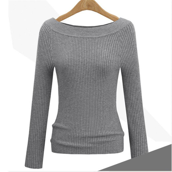 Autumn Winter Sweaters Woman Knitted Luxury Slim Pullover Sweater Tops With Long Sleeve Slash Neck Casual Women Cashmere Sweaters Clothing