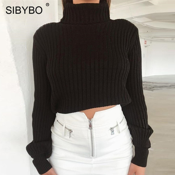 Knitted Cotton Sweater Women Autumn Long Sleeve Slim Short Women Top Casual Women Sweaters and Pullovers