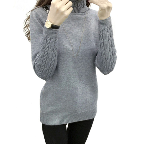 Women Autumn Winter Thick
8000
 Turtleneck Knitted Sweater Femme Pull High Elasticity Soft Solid Color Pullovers Warm jumper Female