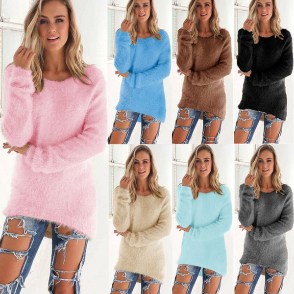 Maikun New Brand Casual Long Sleeve Pullover Solid Color Sweater For Women 11 Colors 6 Sizes