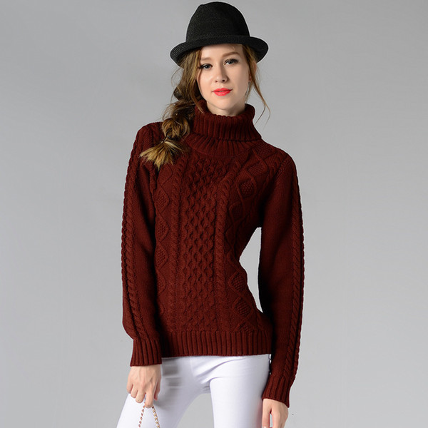 Casual Thick Knitted Women Pullover Sweater Fashion Autumn Winter Clothes Ladies Turtleneck Long Sleeve Jumper Jersey Mujer 2019