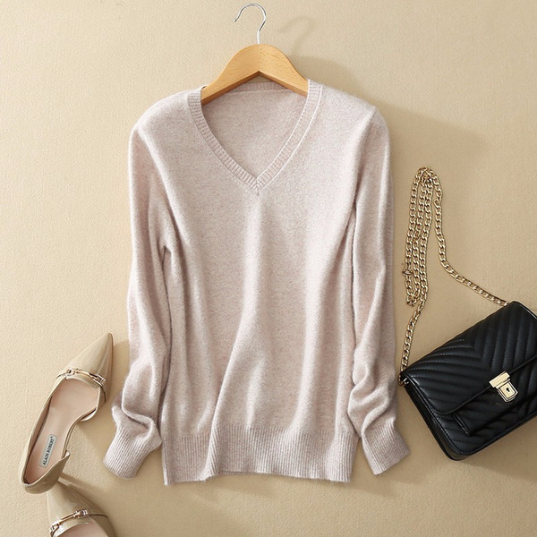 winter cashmere sweater women sweaters and pullovers female V-neck knitted pull femme manche longue sweater