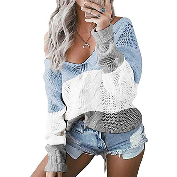 Women Knitted Sweater Casual Pink Jumper Pull Femme Sweater Autumn Winter Brand Black Sexy Off Shoulder Pullovers Knitwear 2019