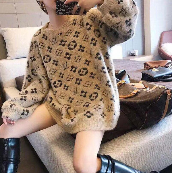 Qiu Dong New Designs Female Dress Warm Soft Sweater Languid Is lazy Loose Knitting Sweater Fashionable Small Jacquard Long Sleeve Sweater