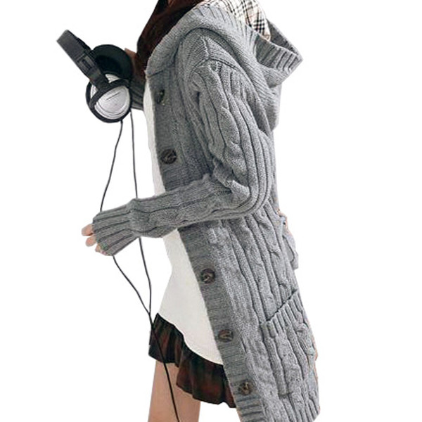 Women Long Sleeve Winter Warm Sweater Knitted Cardigan 2016 Fashion Loose Sweater Outwear Jacket Coat With Belt