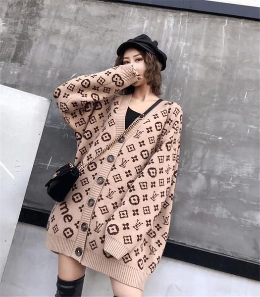 Fall and Winter Button Cardigan S Letter Long Sleeve Knitted Jacket Fashion Women Long Jacket Women's Wear
