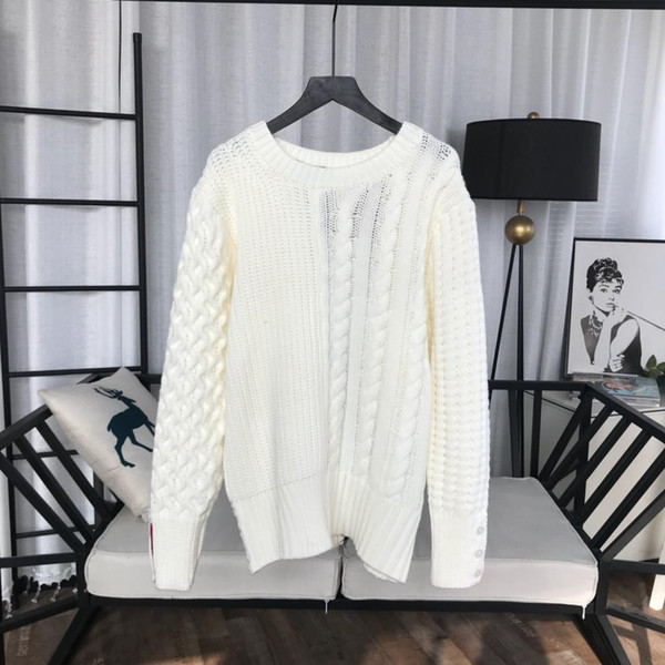 Milan Runway Sweater 2019 White/Gray Colorful Striped Pullovers Womens Designer Sweatshirts Womens Wool Pullovers Womens 9002