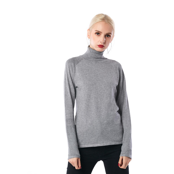 Beauty Garden Women Knits New Fashion Womanly Long Sleeve Solid Sweater Casual Autumn Turtle Neck Women Sweater