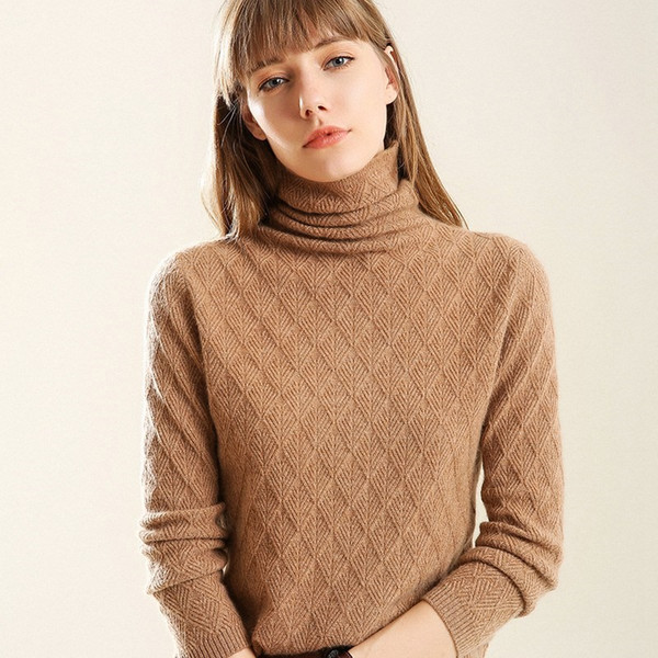 autumn winter cashmere sweater female pullover high collar turtleneck sweater women solid color lady basic sweater