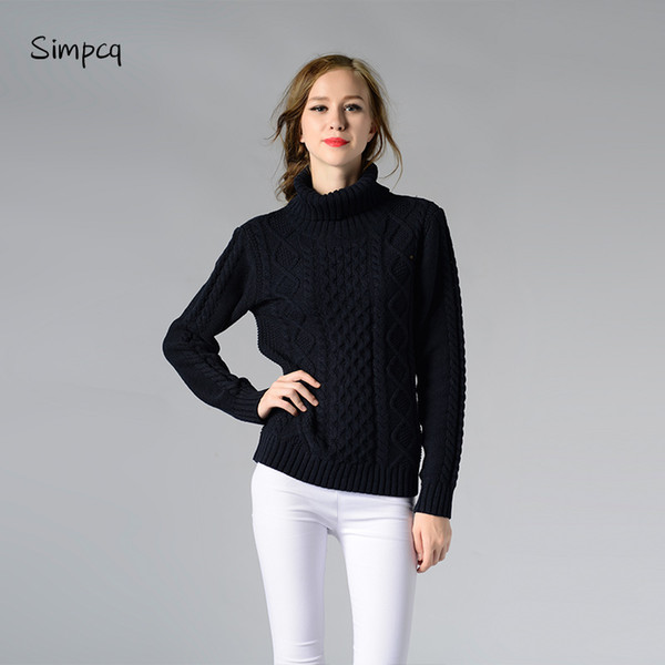 Simpcq Turtleneck Women Warm Knitted Sweaters Winter Autumn Solid Pullovers Female Basic Clothes Oodji Style M0718