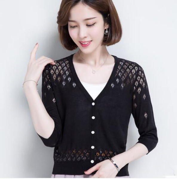 Women's Crochet Sweater Cardigans Cashmere Long Sleeve V Neck Buttons Sweaters Fall Loose Knitted Cardigans Casual Crochet Coats XQZ