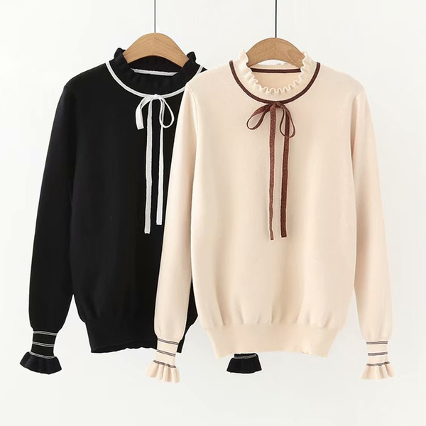 Women's Fashion Sweater European and American Sweet Lovely Style lady Butterfly Sleeve Sweater 2019 Spring Winter Pullover Sweaters